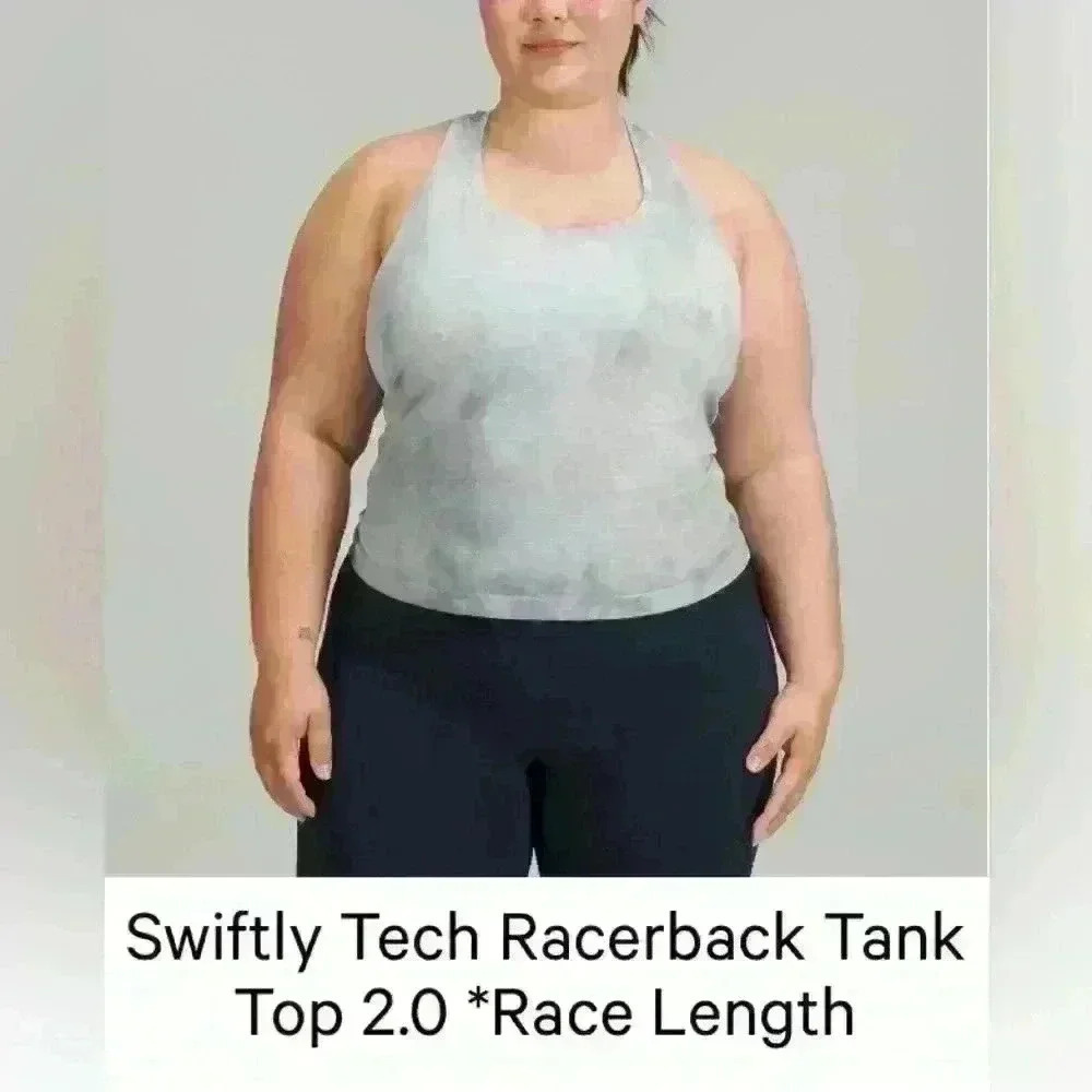Lululemon Swiftly Tank 2.0 Race Length Size Marble Dye Rhino Grey Size 10